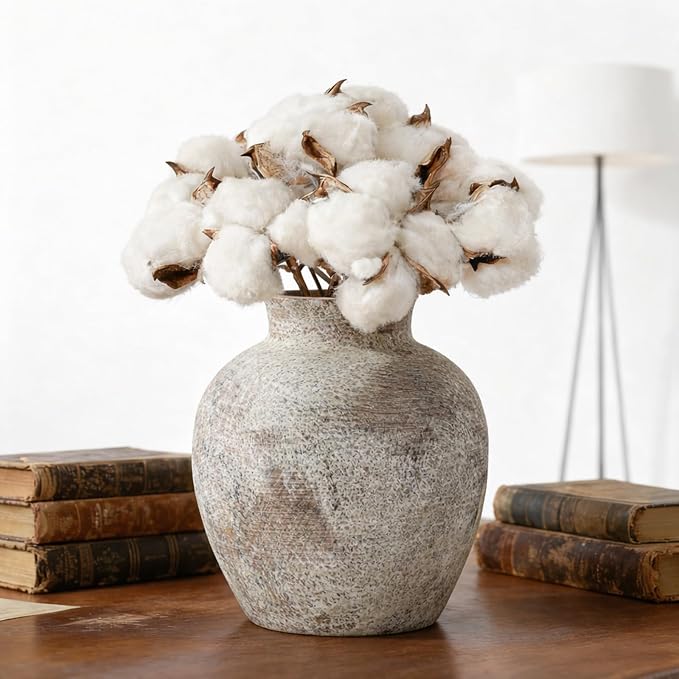 Handmade Terracotta Vase 6.1" – Wabi-Sabi Rustic Farmhouse Decor